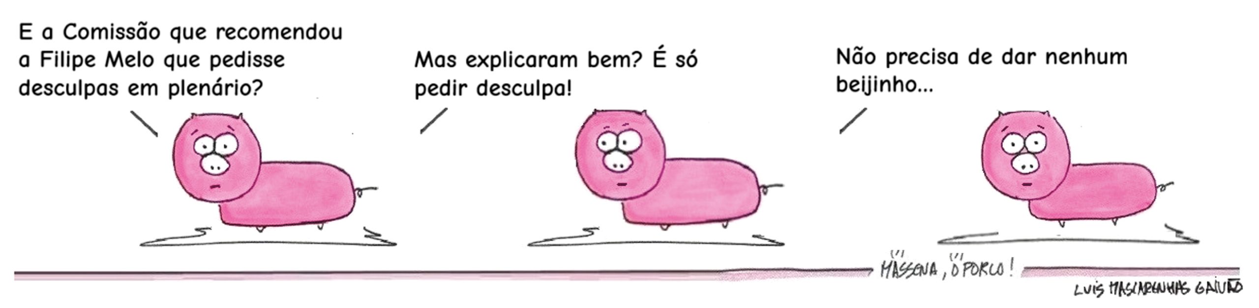 Cartoon do Nascer do SOL: Galeria de Massena, o Porco